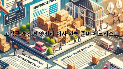 고령군 개진면 양전리 이사, 완벽 준비 체크리스트!
