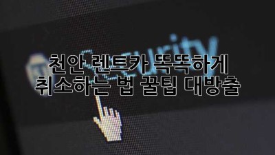 천안 렌트카 똑똑하게 취소하는 법! 꿀팁 대방출 🚗💨