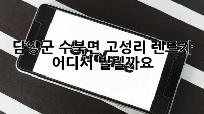 담양군 수북면 고성리 렌트카, 어디서 빌릴까요?