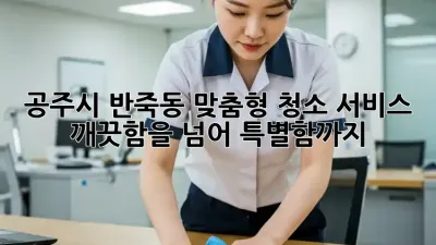 공주시 반죽동 맞춤형 청소 서비스: 깨끗함을 넘어 특별함까지!